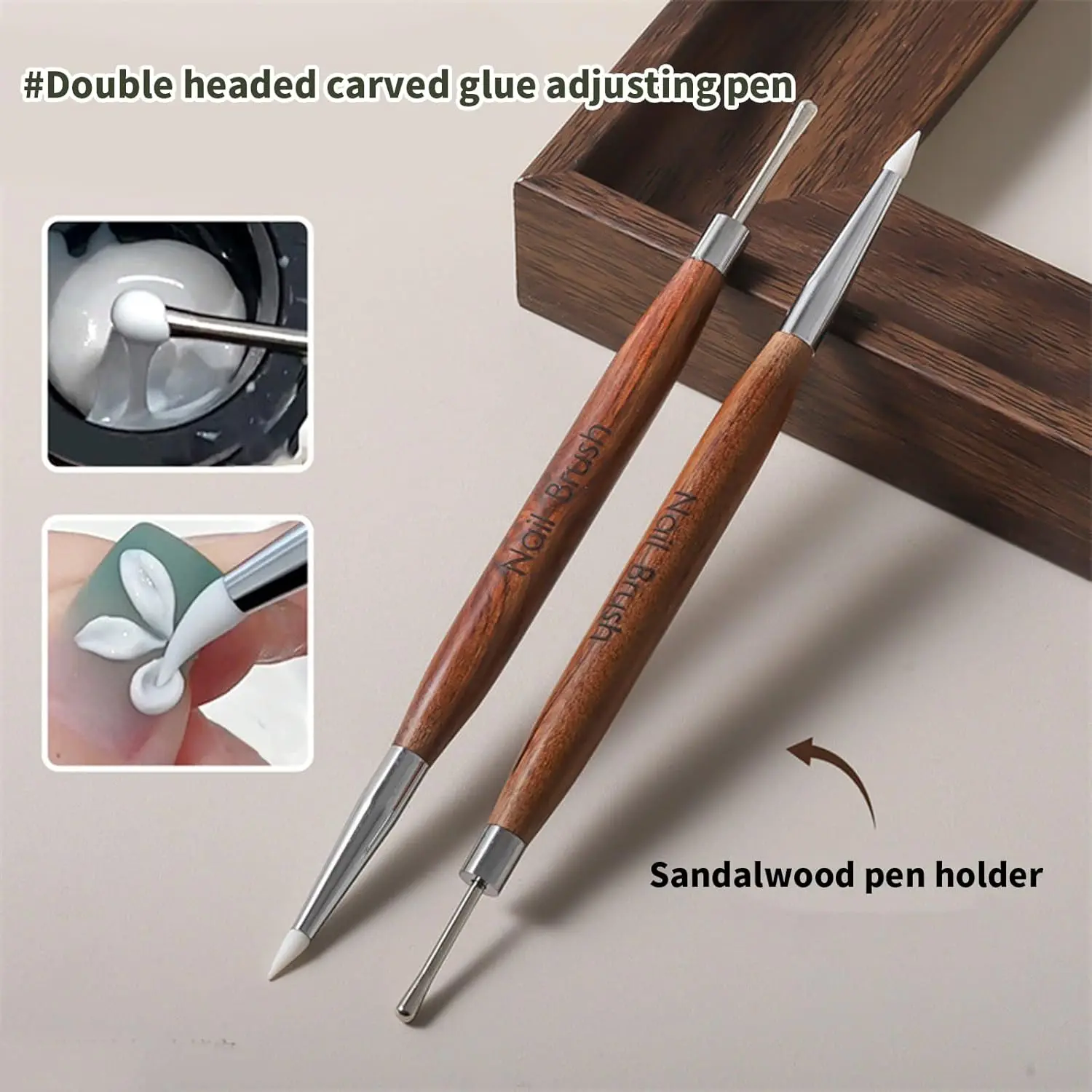 Dual-Ended Nail Art Pen Silicone Tip Brush for Intricate Gel Polish Detailing Tool for Nail Artists Professional Nail Art Des...