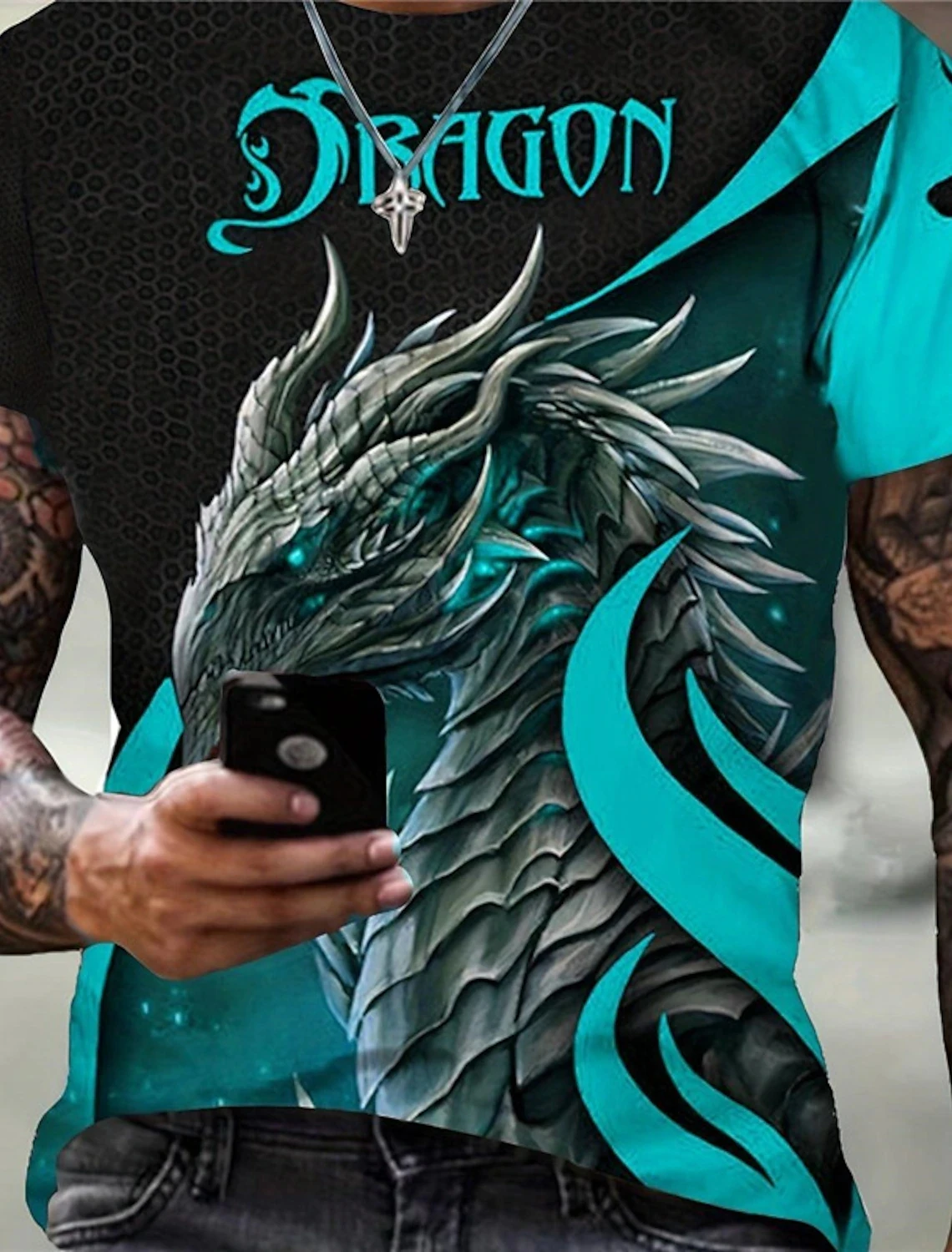 Men\'s T-Shirt Graphic Animal Dragon Pattern Clothing 3D Printed Outdoor Daily Short Sleeve Fashion Designer Retro 2Xs-6Xlfashion