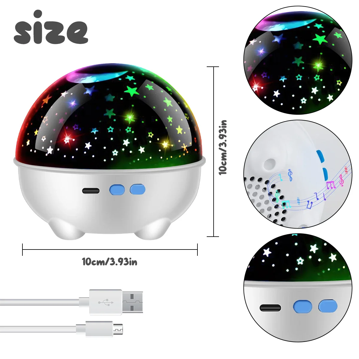 Star Projector Night Light, Bluetooth Music Stage Light, Star Projector Romantic Ambient Light Kids Holiday Christmas Gift