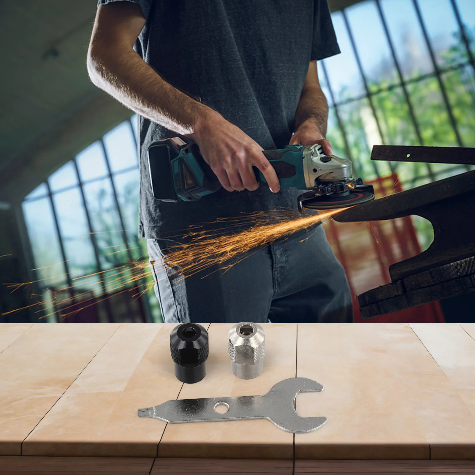 3pcs/set M7x0.75 Electric Chuck Metric Thread With Wrench Keyless For Electric Grinder Rotary Tool Accessories