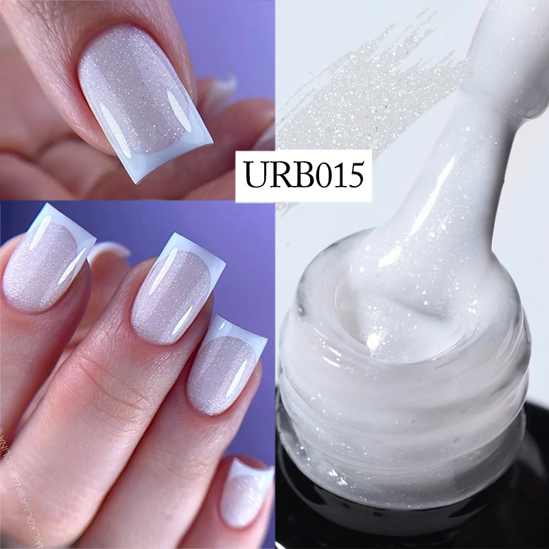 

UR SUGAR 7ml White Glitter Rubber Base Gel Nails Shining Glitter Semi Permanent Soak Off UV LED Varnish All for Manicure