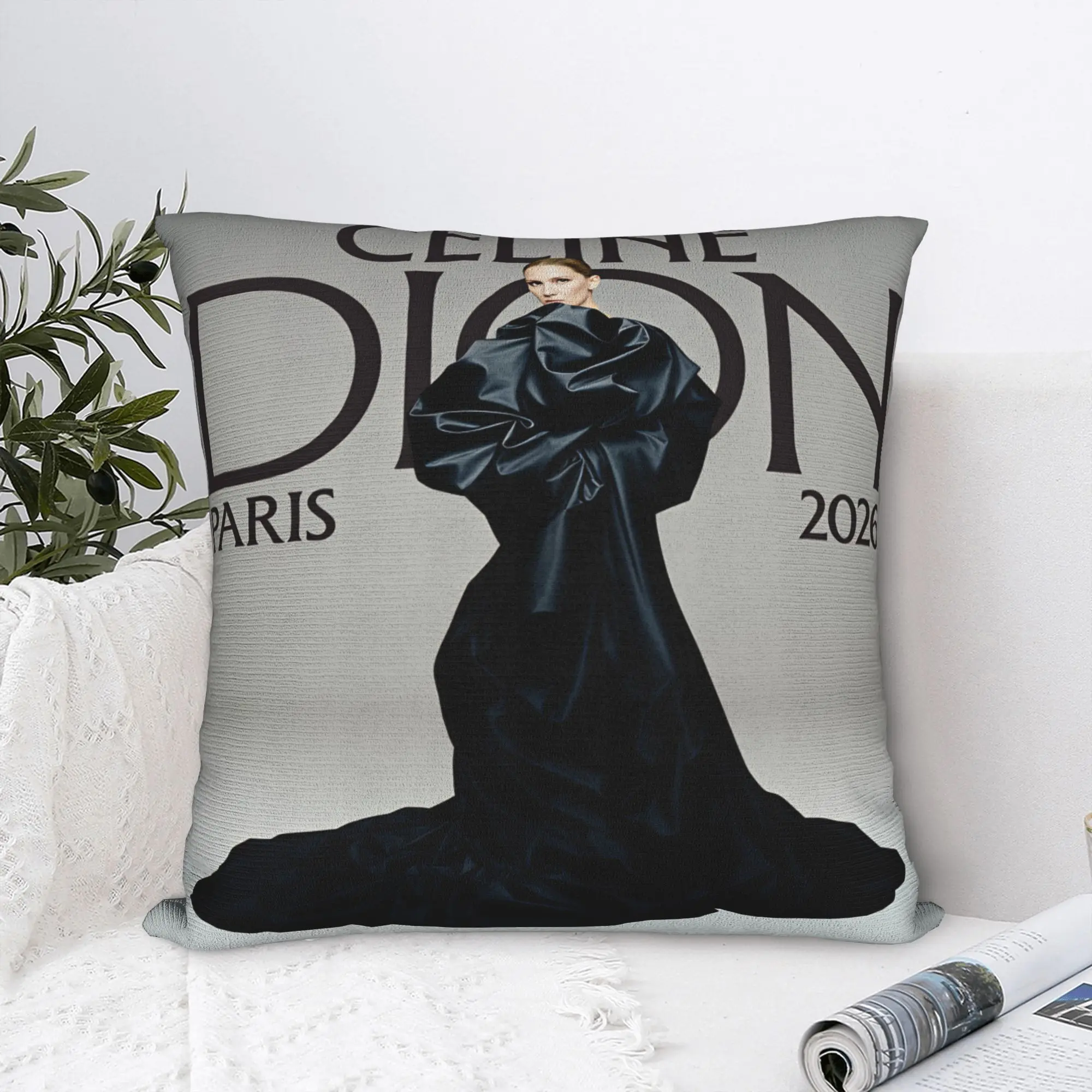 Celines Dions Paris 2026 Pillowcases  Vintage Pillow Case For Sofa Couch Bed Living Room Soft Pillow Cover
