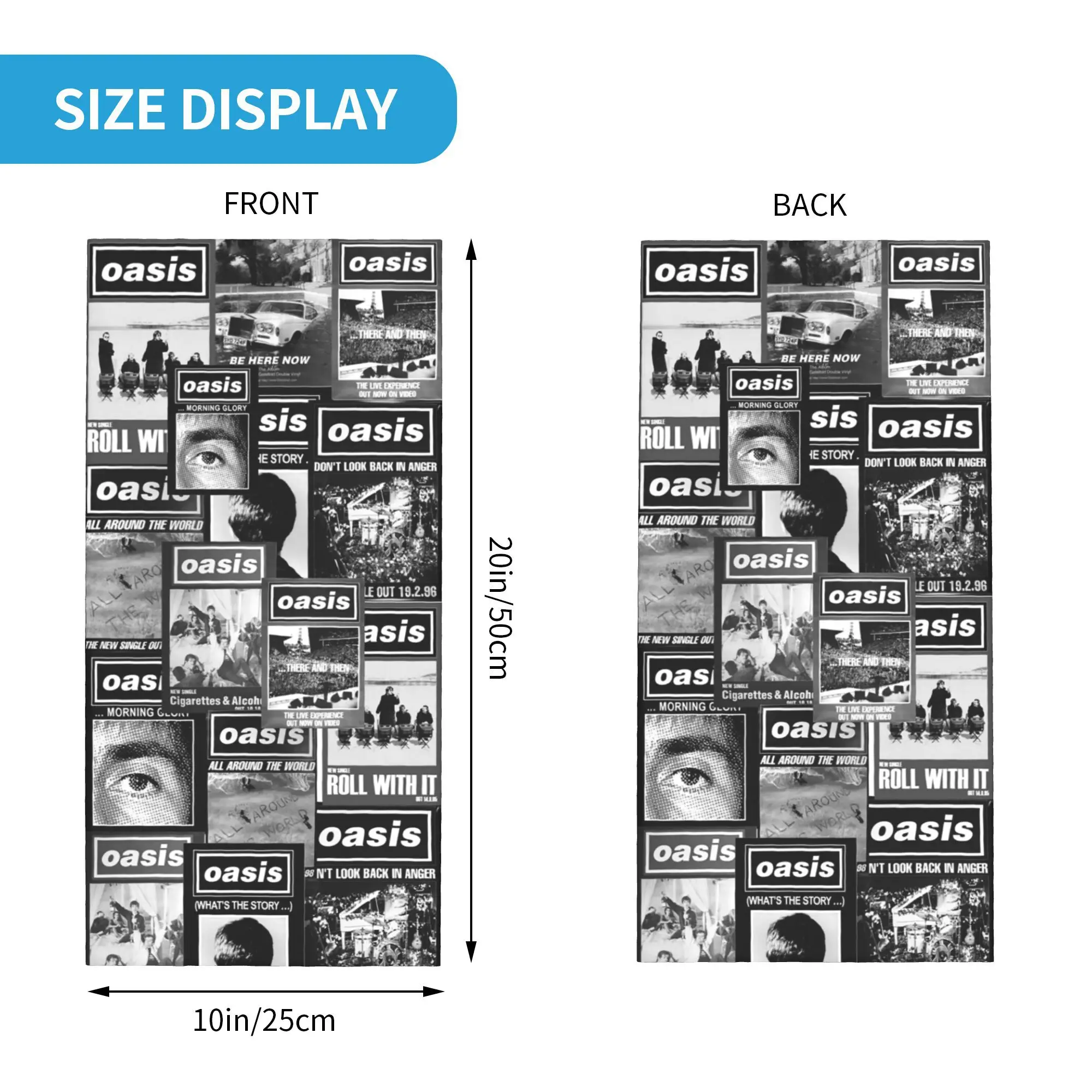 Custom O-Oasises British Rock Neck Gaiter Women Men UV Protection Winter  Bandana Scarf for Hiking