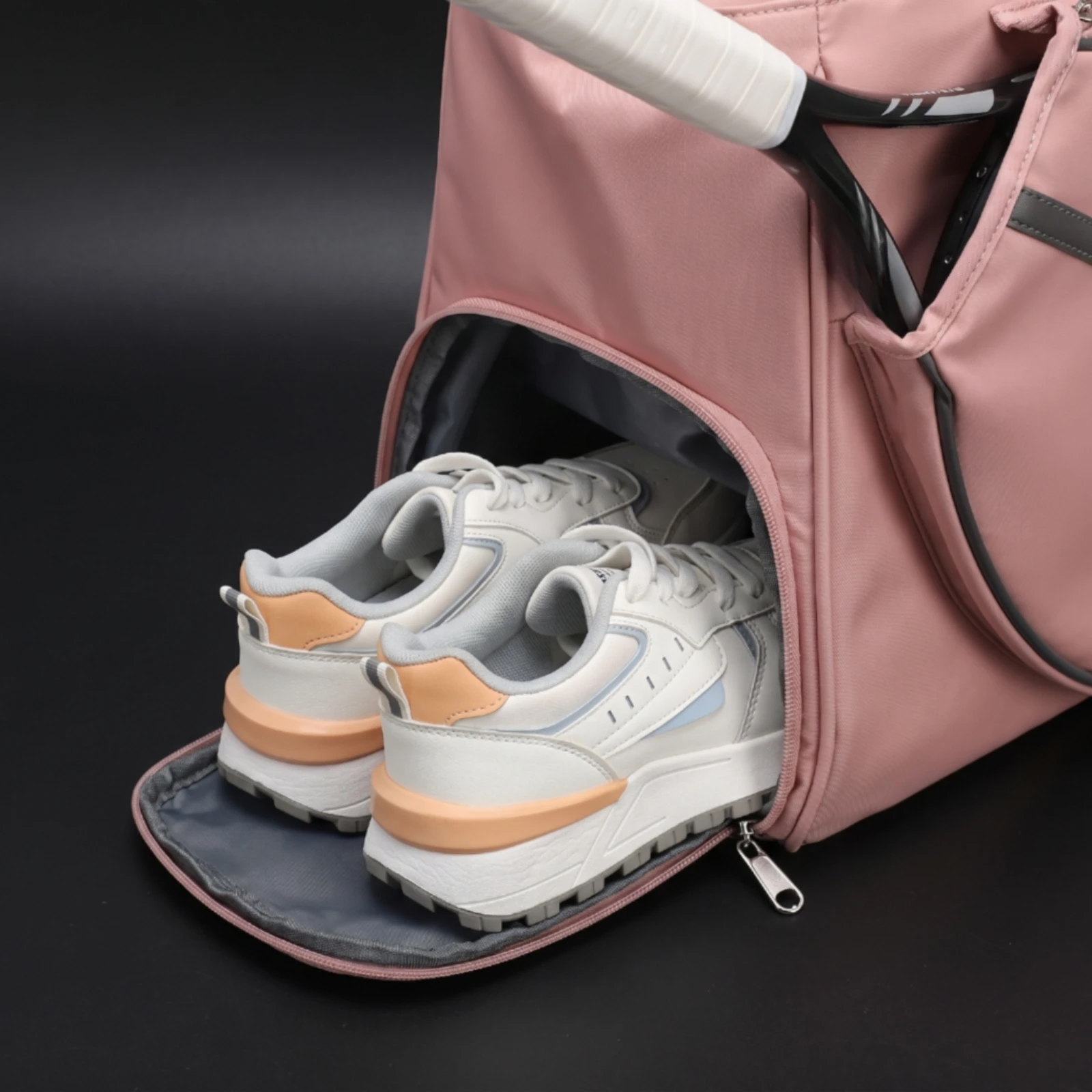 Racket Bag with Shoe Compartment Spacious Tennis Bag with Shoe Compartment Comfortable Lightweight for Sports Training