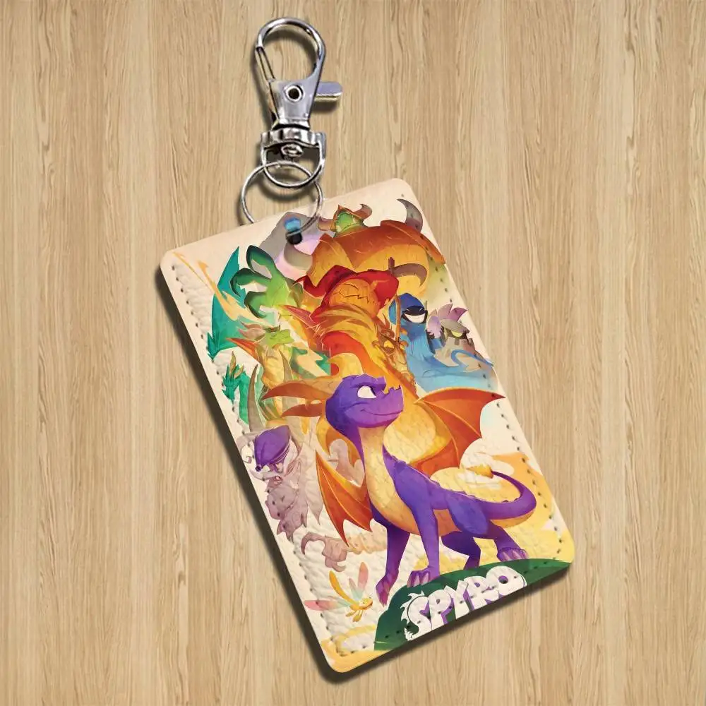 S-Spyro R-Reignited TrilogyS Keychain Holder Suitable For Subway Bank Card Bus Card Case Badge Holder Wallet  Textured pattern