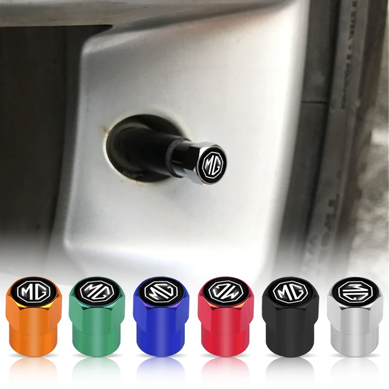 4 قطعة غطاء صمام إطار السيارة غطاء جذع الإطارات غطاء غبار اكسسوارات لموريس المرآب MG ZS GS MG3 MG5 MG6 EHS EZS Hector HS TF GT