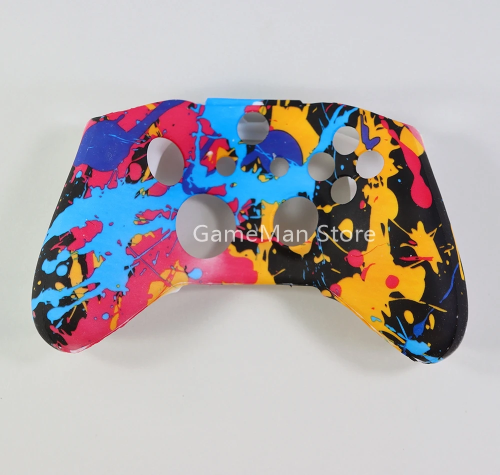 10 pçs para xbox um s controlador protetor de transferência de água impressão camuflagem capa apertos tampas silicone capa protetora da pele