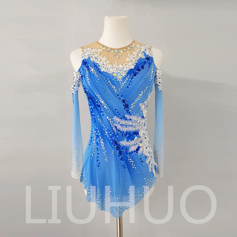 LIUHUO Ice Figure Skating Dress Girls Women Teens Stretchy Spandex Competition Wholesale