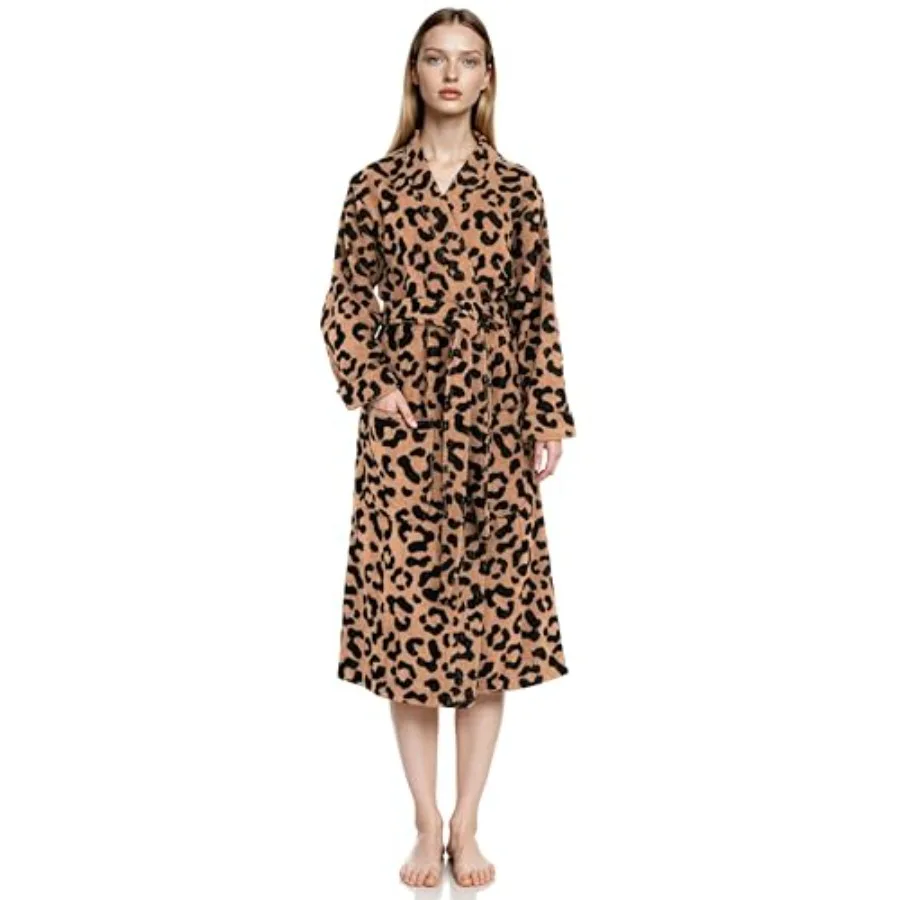

Womens Robe Cotton Kimono Bathrobe for Women Knee Length Terry Cloth Towel Robes for Women XS to 4X