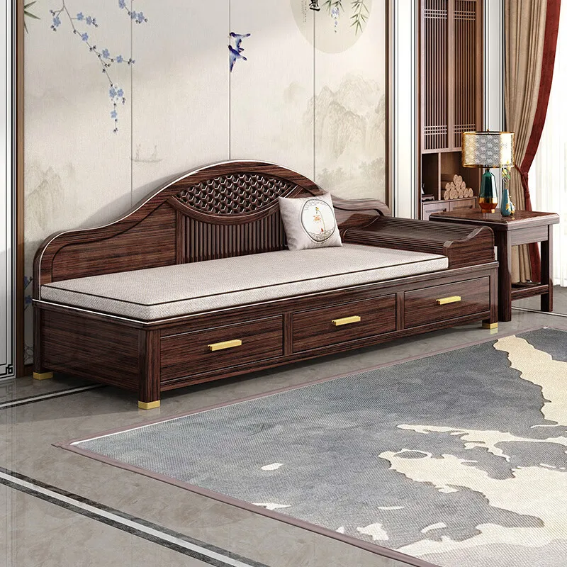 Solid wood sofa bed small apartment leisure chair separate recliner