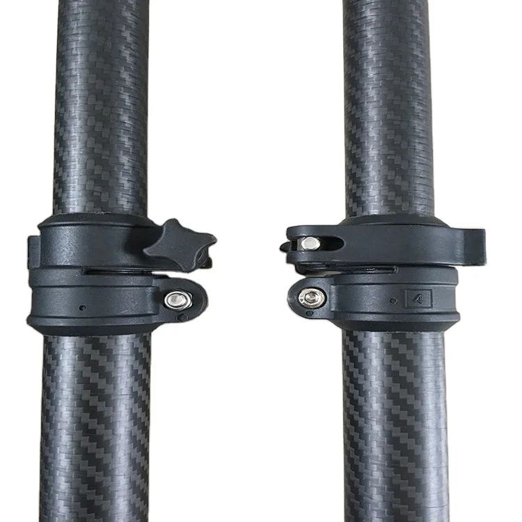 Telescopic outdoor 3K carbon fiber tarp poles for photographic support