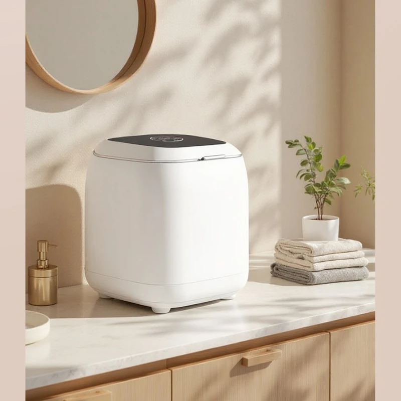 Fully Automatic Mini Underwear Washing Machine, High Temperature Wash Dry All‑in‑One for Kids Socks Underwear Household