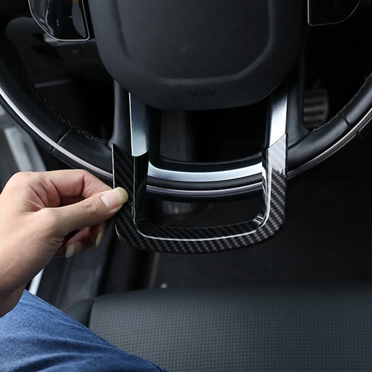 Super Sale For Land Rover Range Rover Velar Sports Evoque U-Shaped Frame Under Steering Wheel Cover Car Accessories - view 2