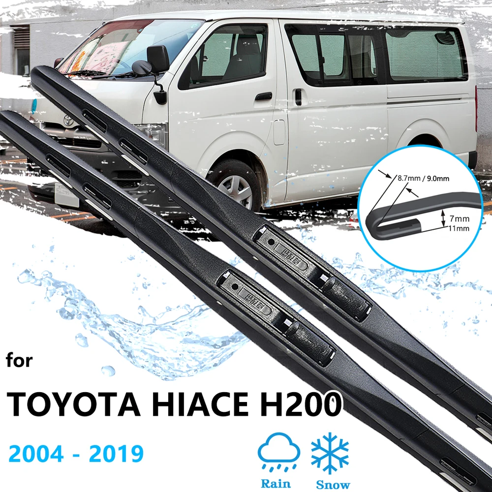 For Toyota HiAce H200 RegiusAce Van 2004~2019 Front Rear Window Wiper Blades Brushes Windshield Windscreen Cleaning Accessories