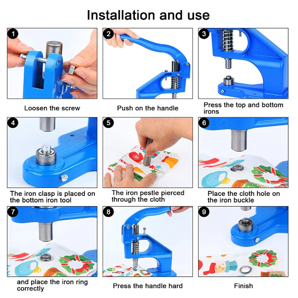 Snap Button Fastener Hand Press Installation Machine Manual Press For Rivet Grommet Eyelet Installer Tool Metal Mold Craft MMHXQ