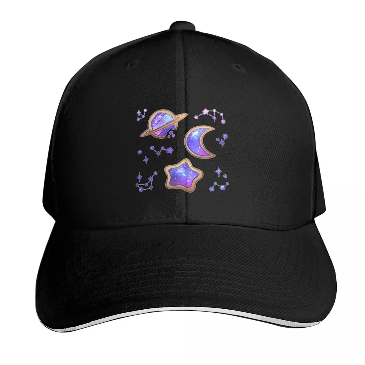 Galaxy Frosted Sugar Cookies Baseball Cap Six Panel Structured Crown Sun Protection UPF 50+ Breathable Mesh Back