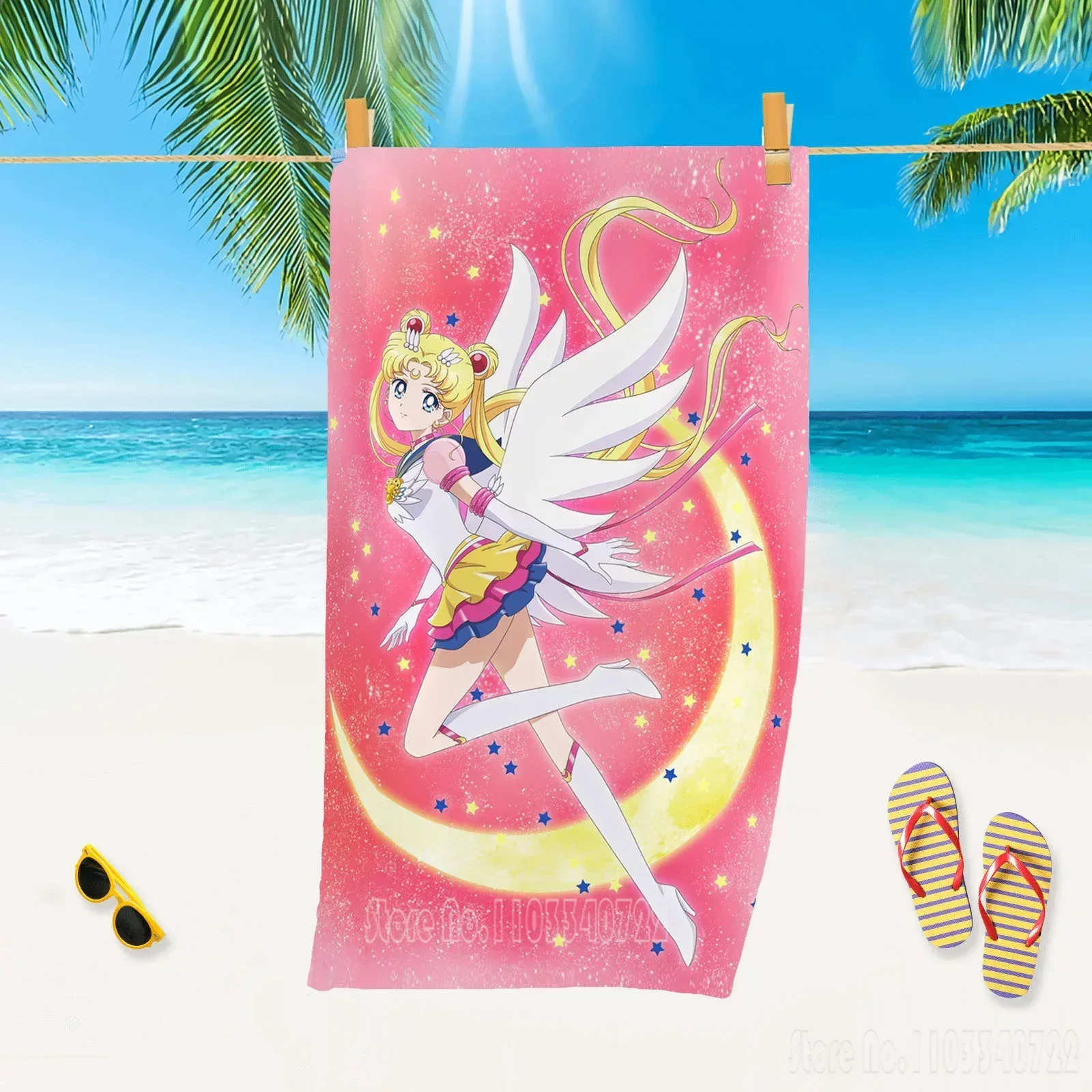 Sailor Moon Princess Pretty Girl Bath Towels Microfiber Beach Swimming Towel Decor for Adults Kids Gift 75x150cm