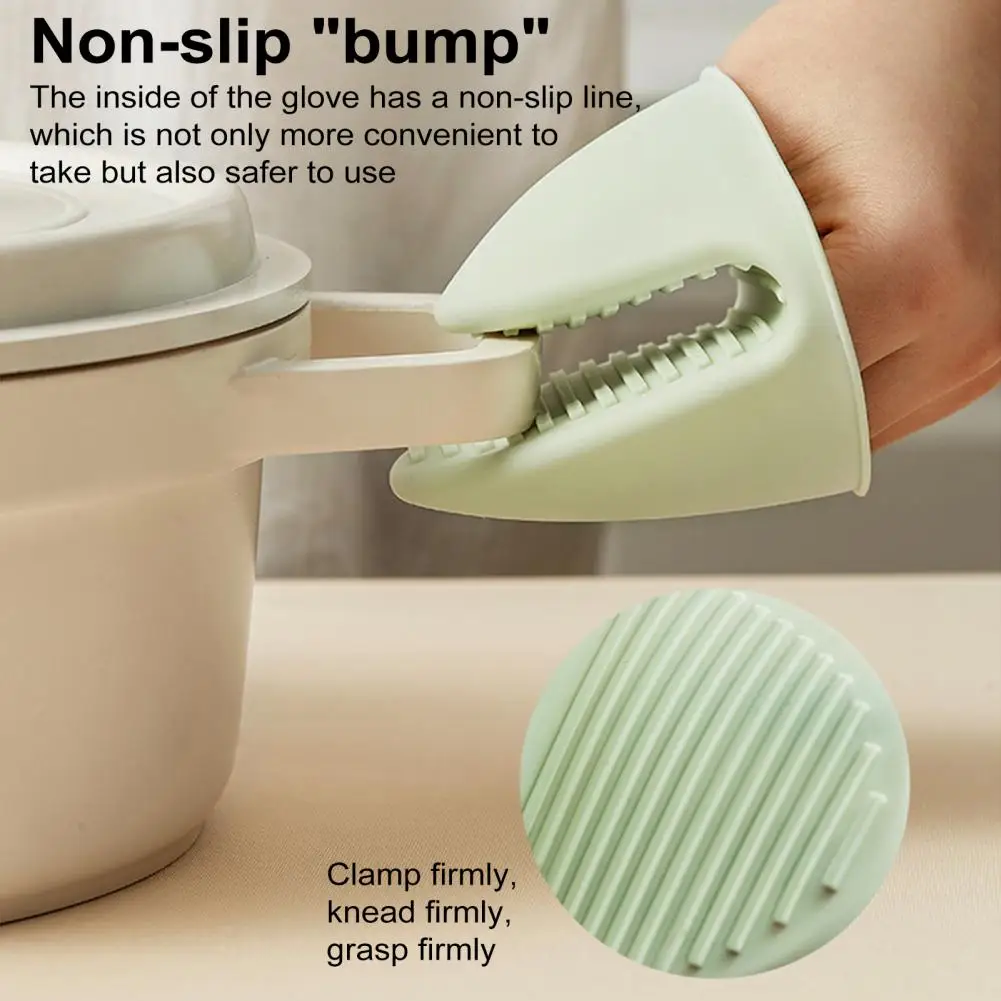 

2Pcs 11*8cm Silicone Oven Mitts Anti-Scald Heat Resistant Pot Holders Baking Gloves Hot Pad For Cooking Baking Kitchen Supplies