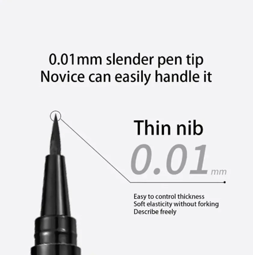 Black Liquid Eyeliner Waterproof Long Lasting Eye Liner Pencil Quick Drying Not Bloom Natural Eyeliner Liquid Pen Cosmetic Brush