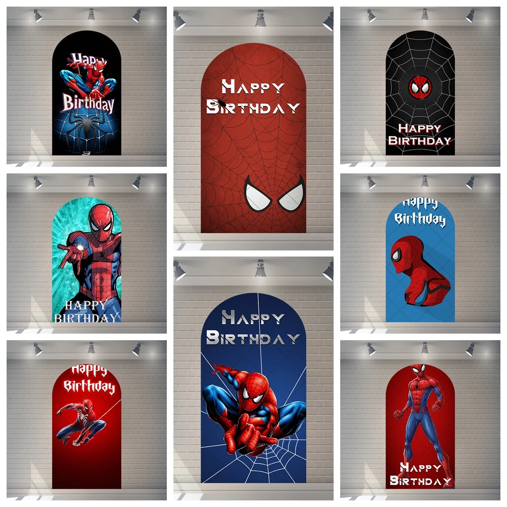 

Superhero Spiderman Marvel Theme Kids Birthday Party Arch Backdrop Custom Boy Room Photography Poster Wall Decor Prop Background