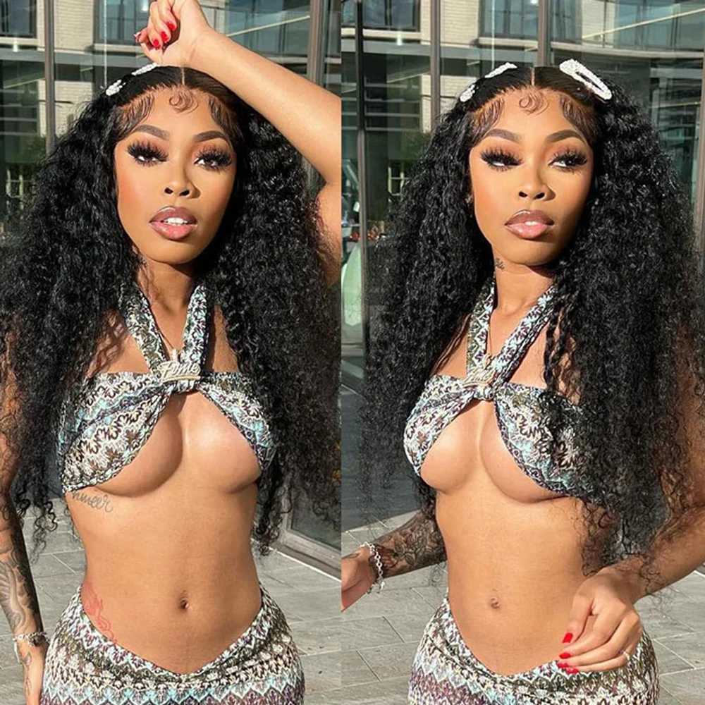 

Парик с глубокими волнами и прозрачной HD-основой 13x4, без клея, из синтетических волос, предварительно проработанный, с натуральными деталями (baby hair)