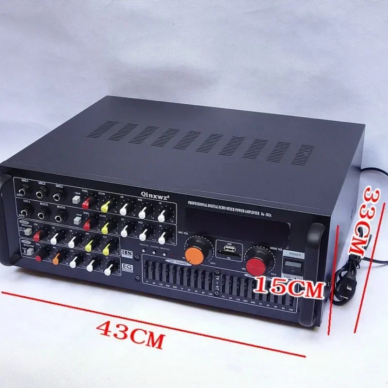 Ka-302A 300 Вт * 2 Стерео C5198 A1941 Трубка Bluetooth 20-полосная настройка HIFI Play Цифровой эхо-микшер Караоке Усилитель для домашнего кинотеатра