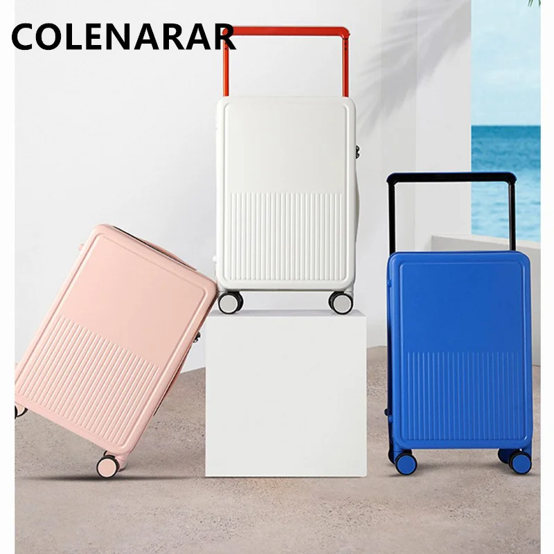 COLENARA Multifunctional Suitcase Front Opening Laptop Boarding Box USB Charging Luggage Case 20
