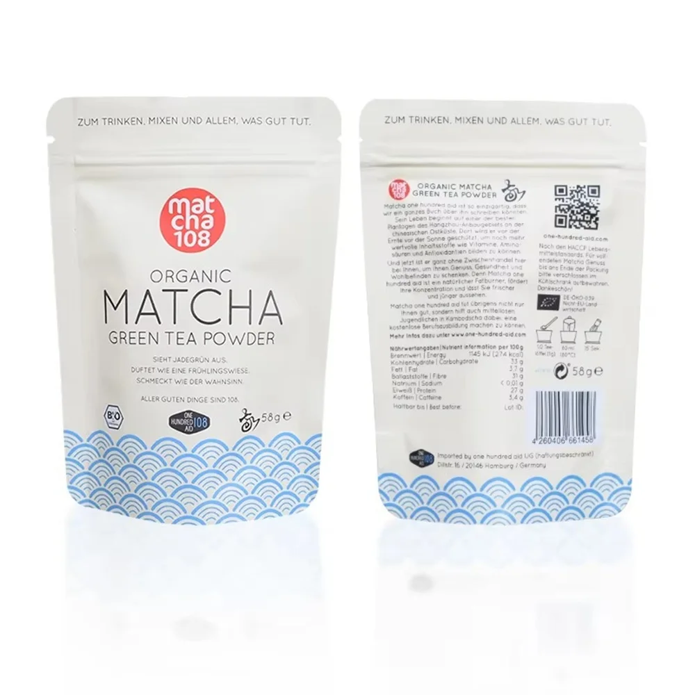 Custom Resealable Mylar Bags | Matte Zipper PET Pouch | Food Tea Snack Cake Packaging | Aluminum Foil Stand Up Bag