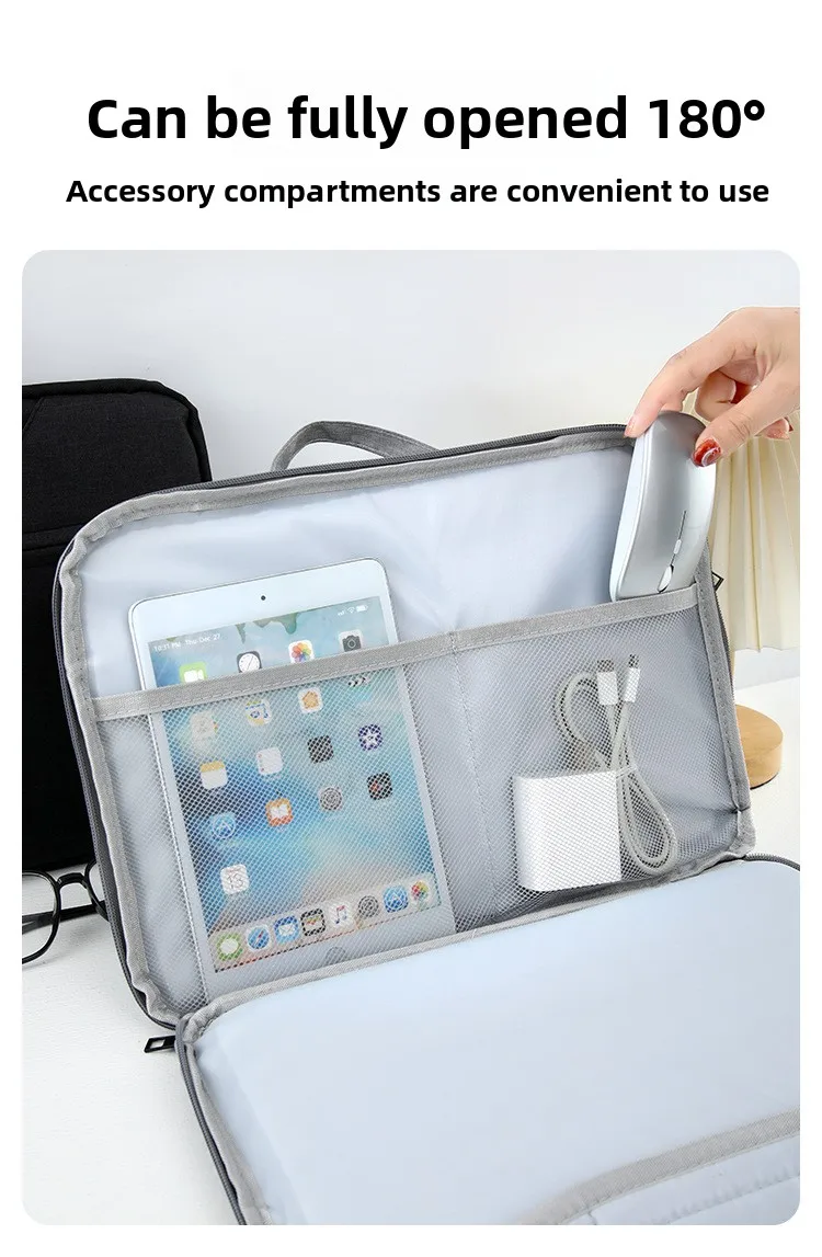 Leichte Laptop-Aktentasche 11,6-15,6 Zoll Wasserdichte Oxford-Handtasche für Geschäftsreisen – Detail 5