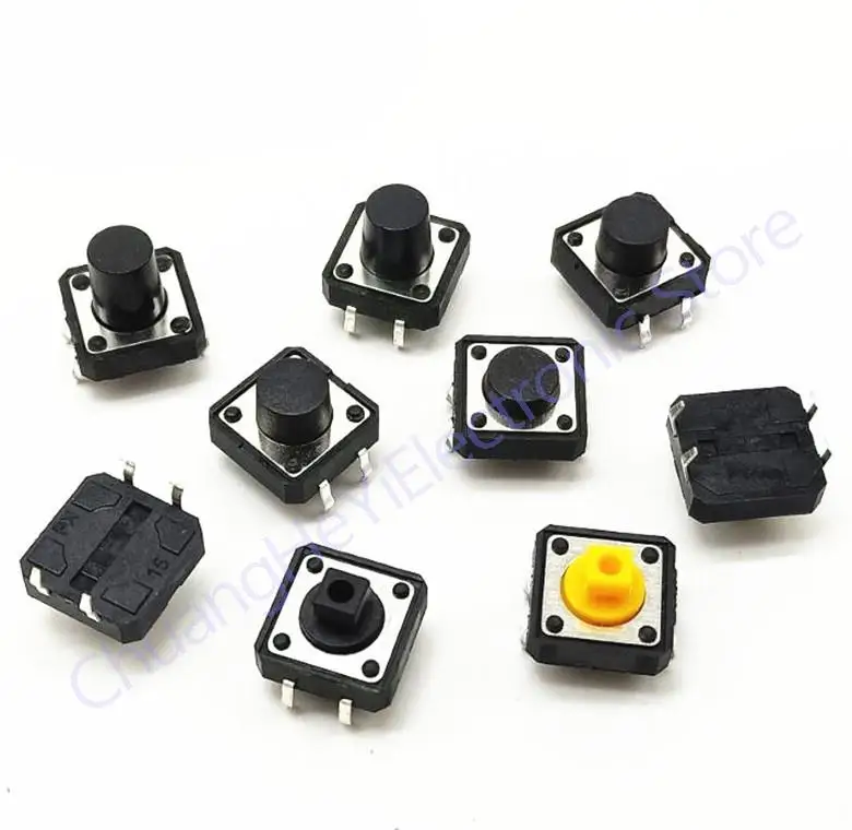 20PC 12x12mm Panel PCB Momentary Switch 4pin 12x12x4.3/5/6/7.3-9MM 12*12*4.3MM/5MM 6MM 7MM 8MM 9MM Tact Push Button/Micro Switch