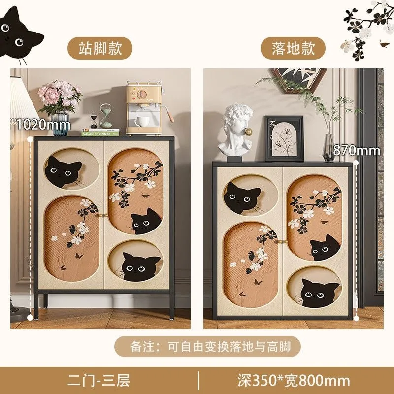 Steel Printed Storage Cabinet Kitchen Dust Storage Storage Cabinet