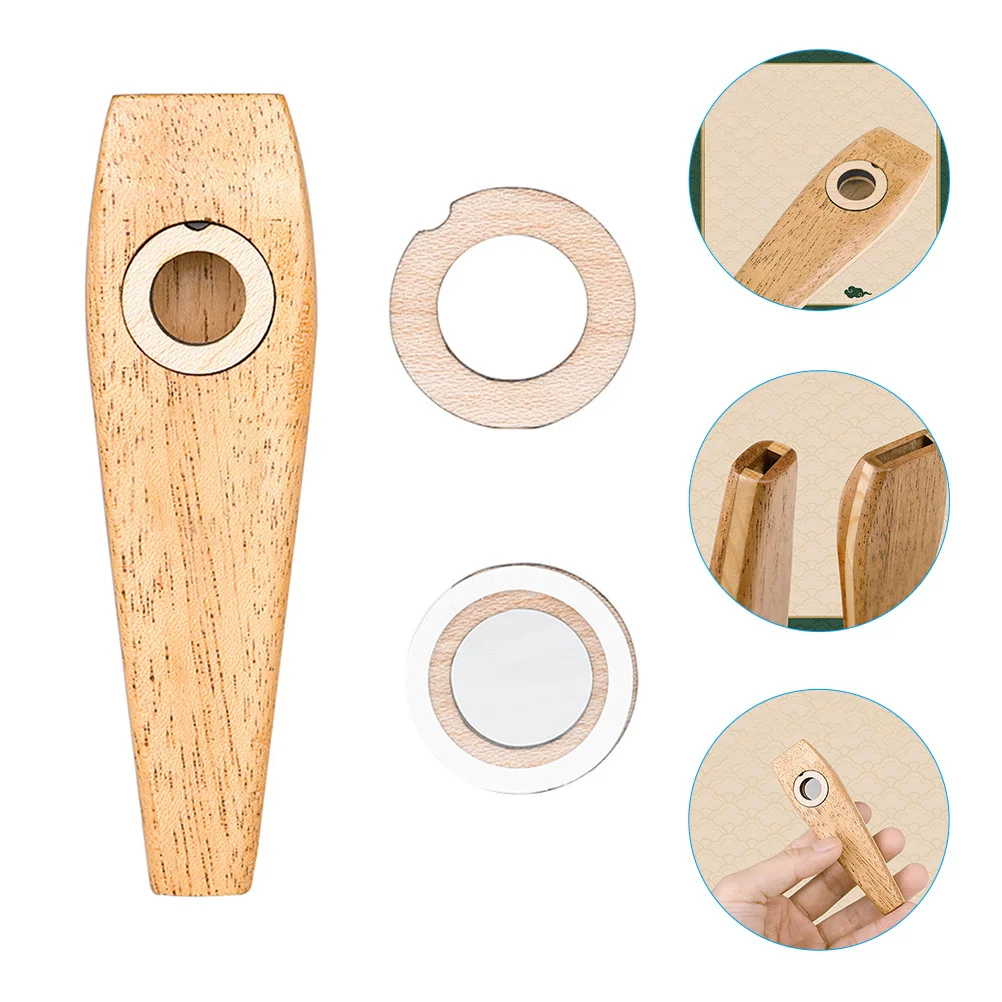 1 Satz Holz-Kazoo-Anfängerinstrument für Erwachsene, leicht zu erlernende tragbare Musik für Gitarre, Ukulele, Leistung, Kazoo