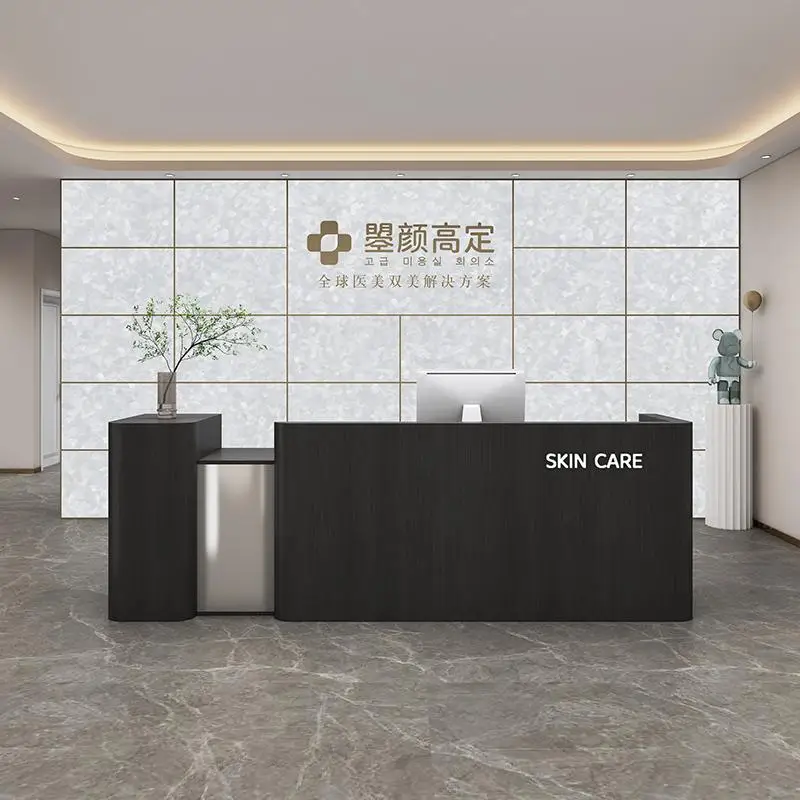 

Customer Center Reception Desks Black Store Beauty Drawers Reception Desks Counter Aesthetic Muebles De Cuarto Modern Furniture