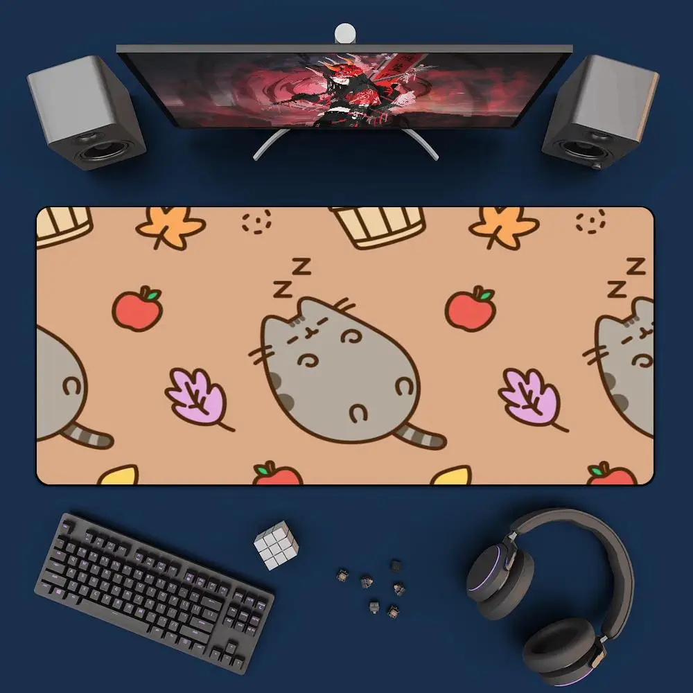 Alas Mouse Game kucing Anime lucu, alas Mouse karet 900x400, alas meja komputer, Laptop