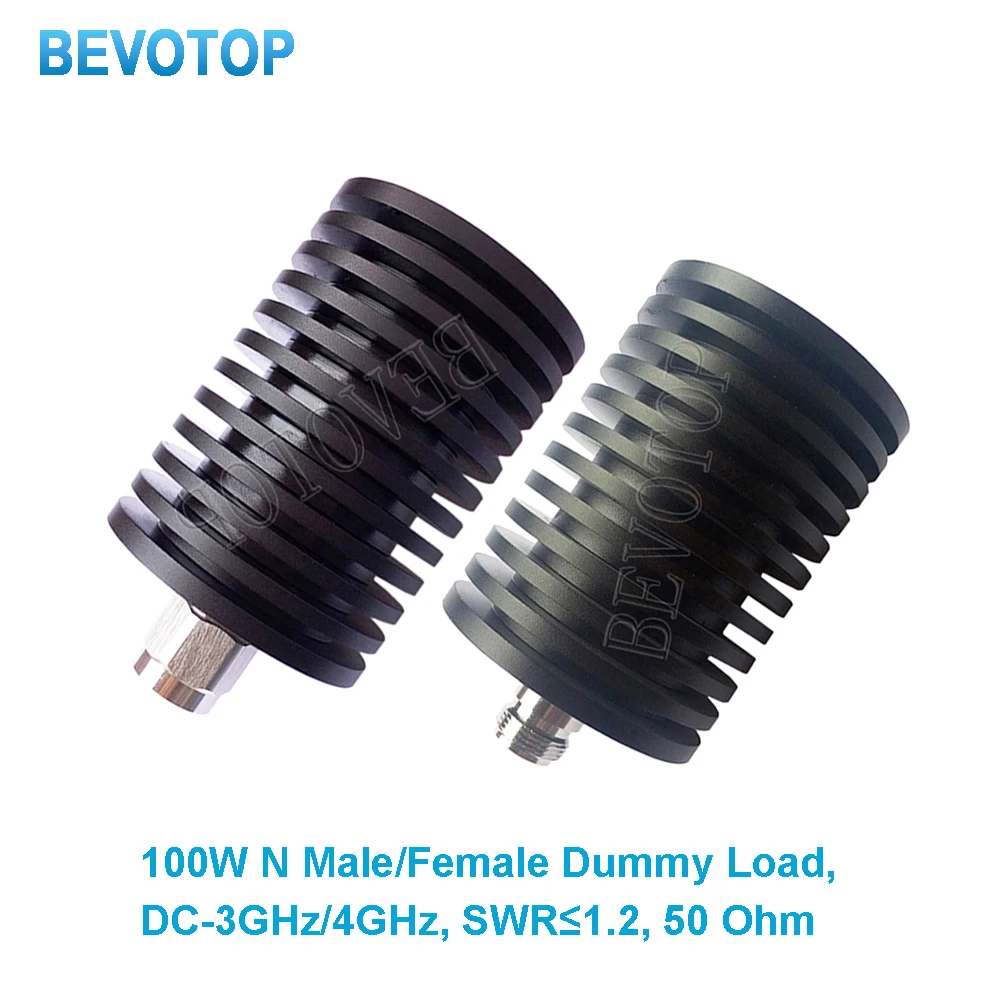 

100W N Male / Female RF Coaxial Connector Jack Termination Dummy Load 3GHz/4GHz 50ohm Nickel Plated for RF Accessories