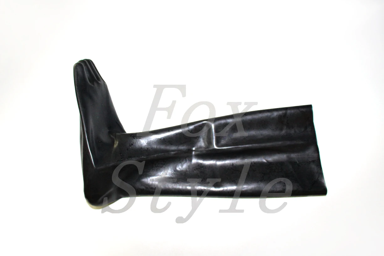 Latex long toe socks for adult in size S,M,L black stocking