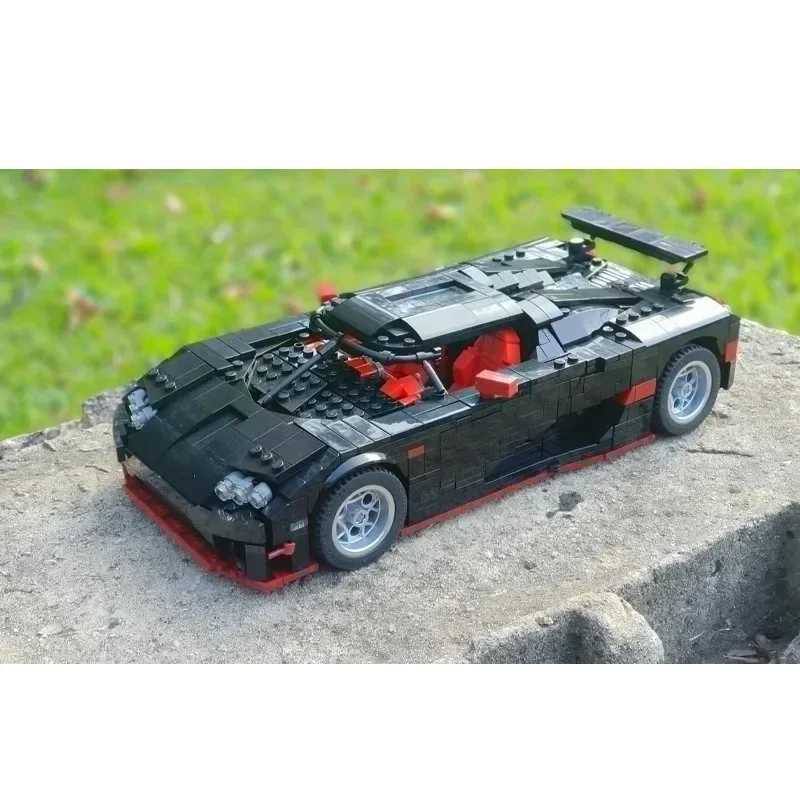 MOC-39287 noir CCX classique voiture de sport assemblage épissage bâtiment nuits modèle 1424 construction nuits pièces enfants anniversaire jouet cadeau