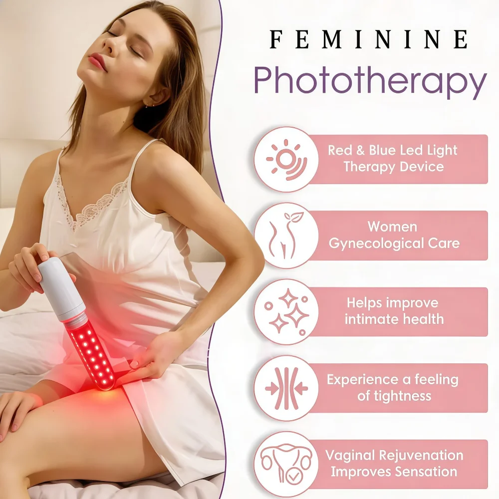 

Двойная светотерапия для женского ухода, перезаряжаемый гигиенический массажер для женщин, способствует здоровью и чистоте интимных мышц