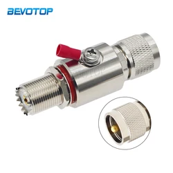 1Pcs PL259 UHF Male to SO239 UHF Female DC-3GHz 50ohm Coaxial Lightning Protector Gas Discharge Protection for Radio WLAN WiFi