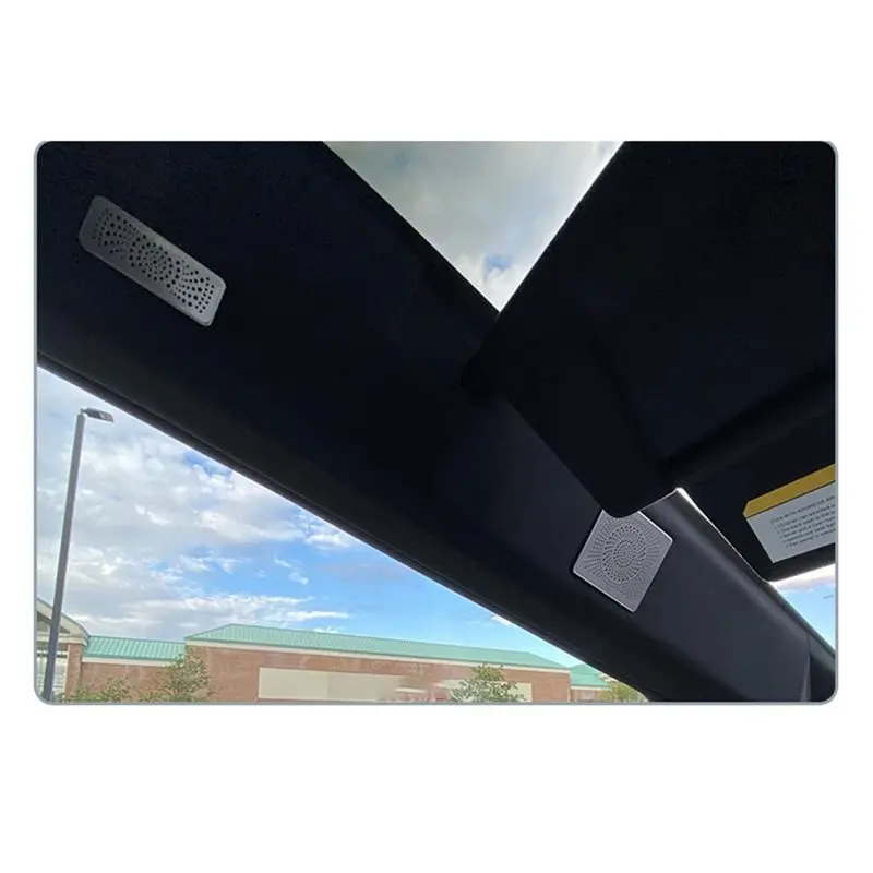 New Arrivals-Interior Speaker Protector Cover Grille Trim Kit Accessories Fit For Tesla Cybertruck 2024 2025 Silvery