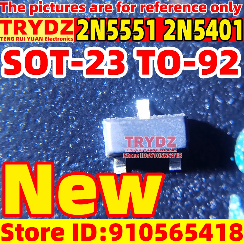 50pcs New 2N5551 2N5401 SOT-23 TO-92 Audio amplifier tubeIC