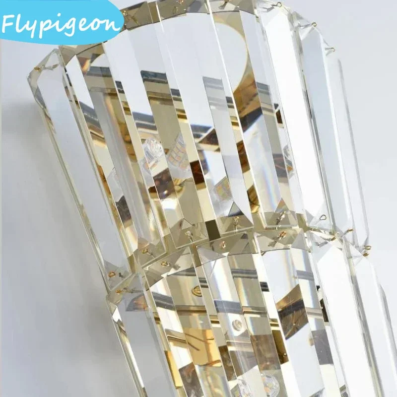 Nordic Modern Crystal Conical LED Wall Lamp Creative Art Reading Light for Bedroom Study Indoor Lighting Decor Wall Lights