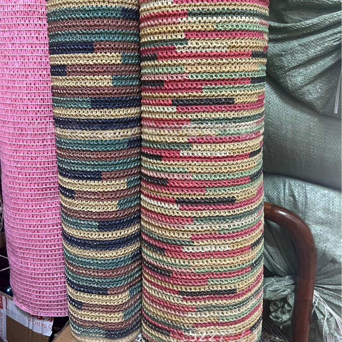 

1 ярд экологически чистая полипропиленовая рафия тканая ткань дышащая ручная работа DIY соломенная сумка материал ткань