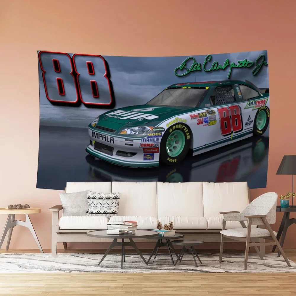 

Art Deco Of The Room, Cool Racing Tapestry, Bedroom Background Polyester Material, Neon Japanese Game