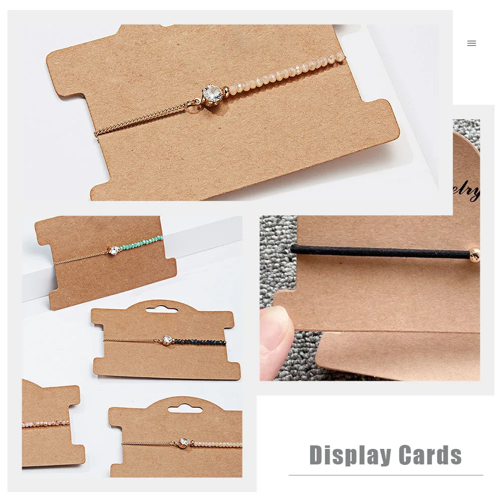 

50Pcs Jewelry Display Cards Bracelet Necklace Paper Storage Organizer Showcase Elegant Designs Jewelry Cards for Selling