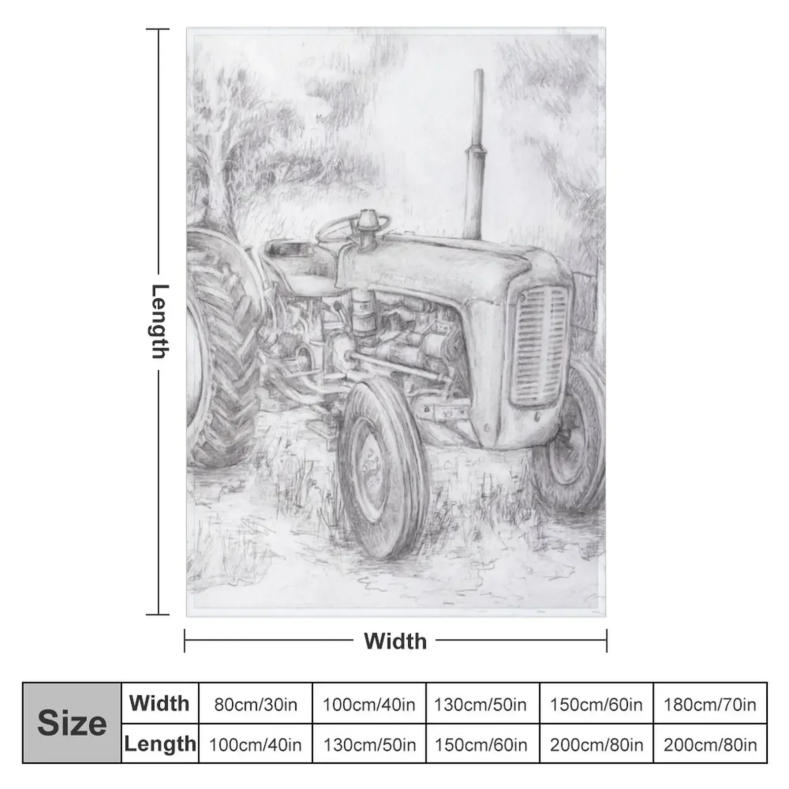 Massey Ferguson 35 tractor drawing Throw Blanket Multi-Purpose Plush warm for winter cosplay anime Blankets