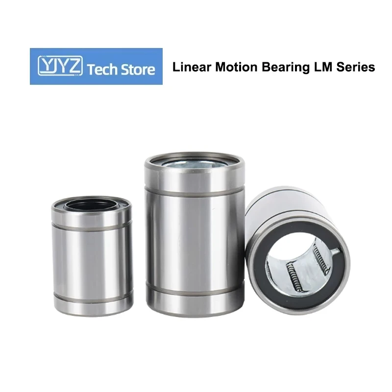 Rodamientos de movimiento lineal LM6UU LM8UU LM10UU LM12UU LM13UU LM16UU LM20UU LM25UU LM30UU LM35UU, piezas deslizantes con bloque antirrobo chapado