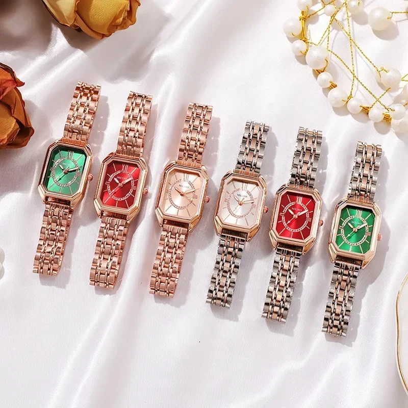 New Fashion Stainless Steel Women Watches Luxury Ladies Wristwatches Relogio Feminino Quartz Watch Gifts Watch Clock Rectangular