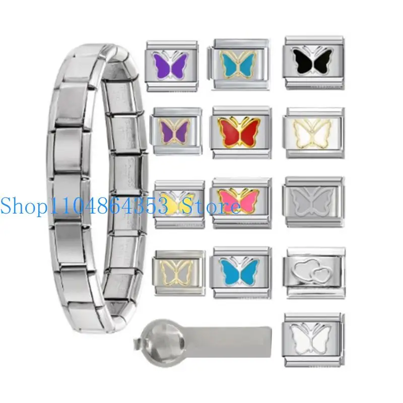 652F Bracelet Beads Charm Link Fashion Accessary Module Bracelet Making Supplies Stainless Steel Module Suitable for Jewelry