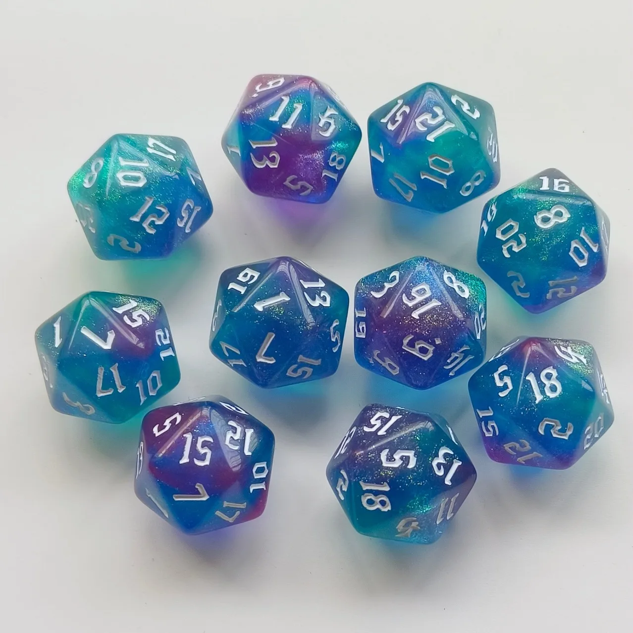 

DND Dice 10pcs/lot Galaxy Style Multifaceted Dice for DND RPG TRPG Tabletop Board Game Role-Playing Card Games Polyhedral Dice